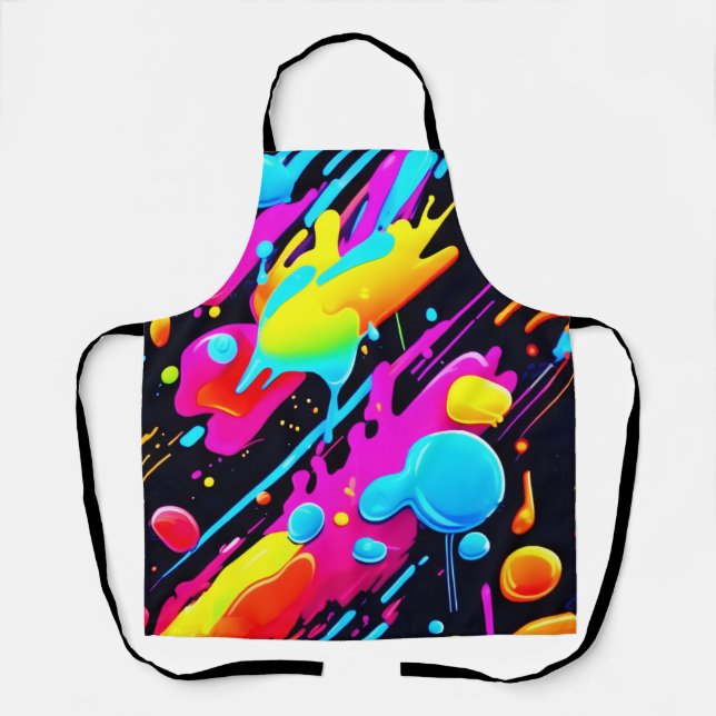 Helle Neon Splashes in Abstrakten Artwork Schürze (Vorderseite)