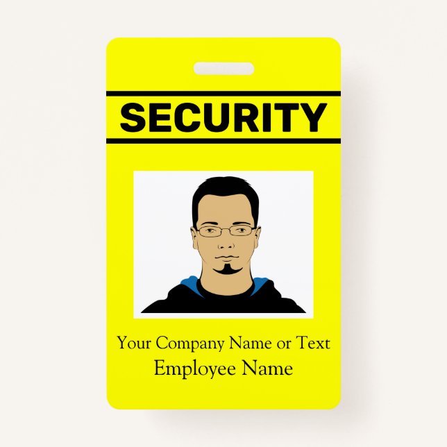 Helle Neon Yellow Custom Foto Security Guard ID Ausweis (Vorderseite)