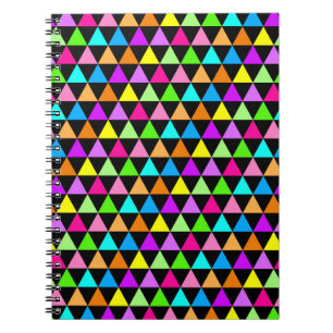 Helle Neonfarben Dreiecke Cover Notizbuch Notizblock