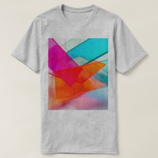 Helle neonfarbene moderne geometrische Glasscheibe T-Shirt