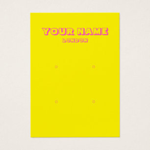 Helle neongelbe und rosa Ohrkarte