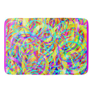 Helle Neonmuster Print Badematte
