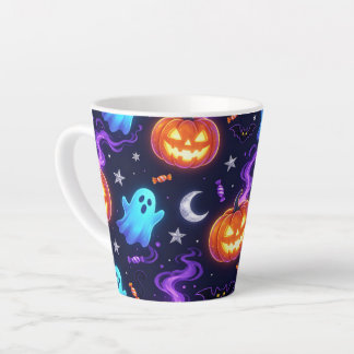 Helle Neons Halloween-Geist & Kürbis Milchtasse