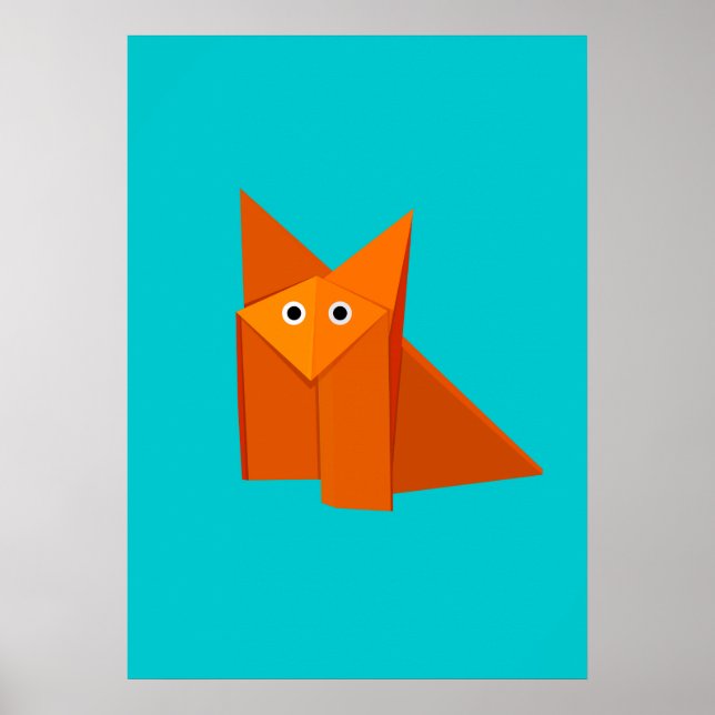 Helle Niedlich Origami Fox Poster (Vorne)