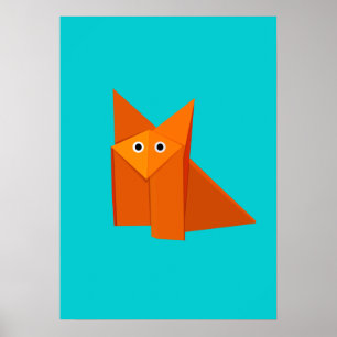 Helle Niedlich Origami Fox Poster