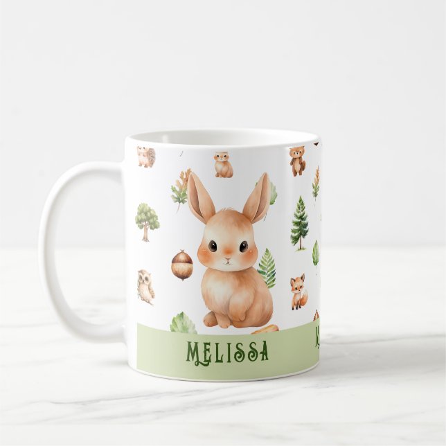 Helle Niedliche Tiere Kaffeetasse (Links)