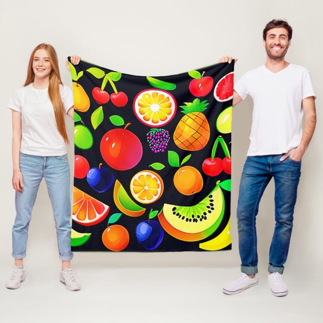Helle Obstsammlung Fleecedecke (Beispiel)