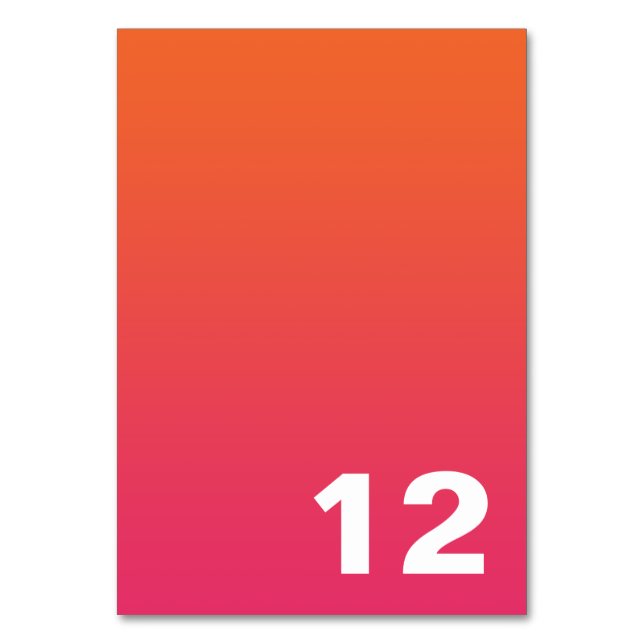 Helle Ombre-Tischnummer Tischnummer (Vorderseite)