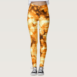 Helle Orange Abstrakte Blume Sonniges Wasser Leggings