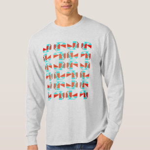 Helle Orange-Aqua-Tannfarbene geometrische Teile i T-Shirt