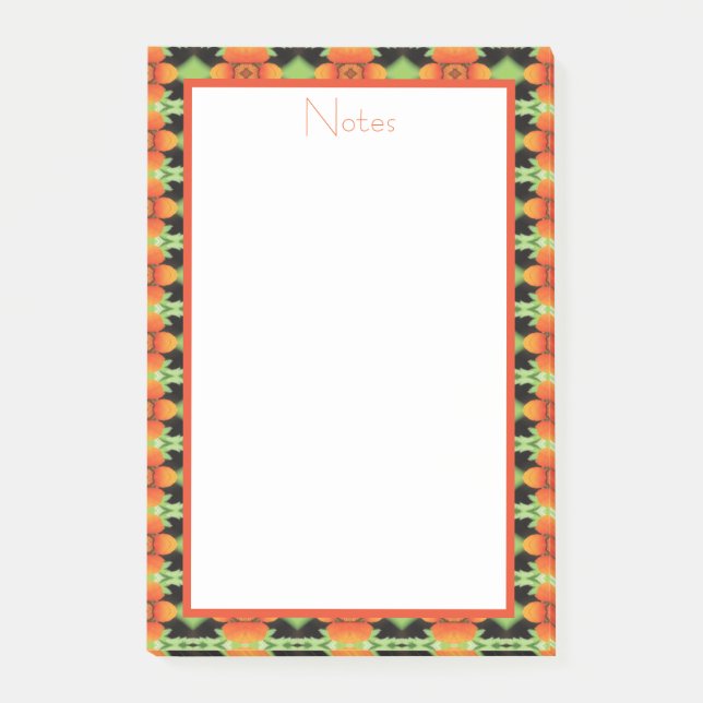 Helle Orange Flower Desk Notes Post-it Klebezettel (Vorderseite)