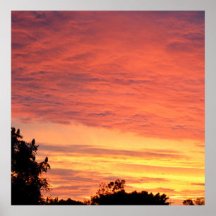 Helle Orange glühende Wolkendecke Poster