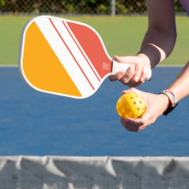 Helle Orange Golden Yellow White Racing Streifen Pickleball Schläger