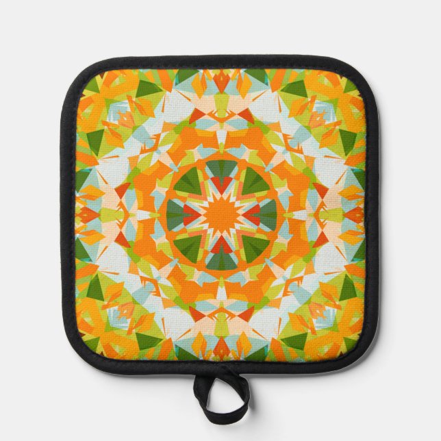 Helle Orange Green Star Dopamin Dekoration Küche Topflappen (Vorderseite)