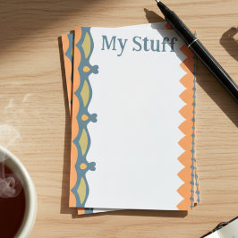 Helle orange Herzen und Wellen Post-it Klebezettel