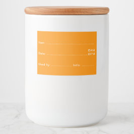 Helle Orange-Lebensmitteletiketten für Zuhause und Lebensmitteletikett