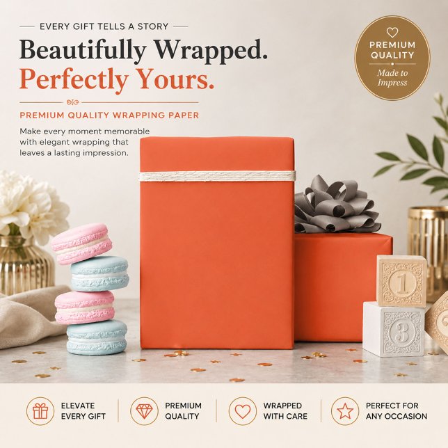 Helle orange personalisierte Geschenkverpackung Geschenkpapier (Von Creator hochgeladen)