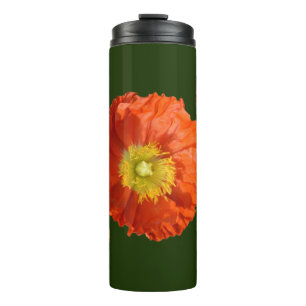 Helle Orange Poppy Blume Thermosbecher