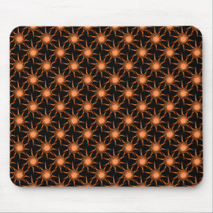 Helle Orange Swirling Suns Mousepad