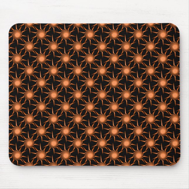 Helle Orange Swirling Suns Mousepad (Vorne)