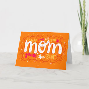 Helle Orange Typografy Mothers Day Card Karte