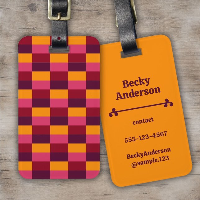 Helle Orange und Violett Kombination Gepäckanhänger (Von Creator hochgeladen)