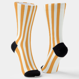 Helle orange und weiße vertikale Streifen Ästhetik Socken