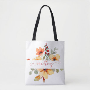 Helle orange Wasserfarbe floral personalisiert