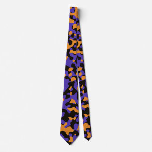 Helle Orangefarbene Camouflage Royal Lila und Deep Krawatte