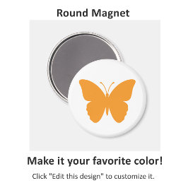Helle orangefarbene runde Butterfly-Schmetterlings Magnet