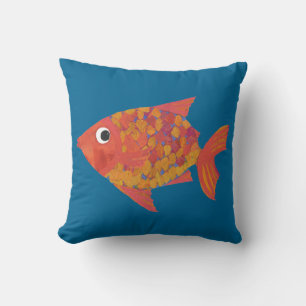 Helle Orangenfische auf Deep Blue Custom Pillow Kissen