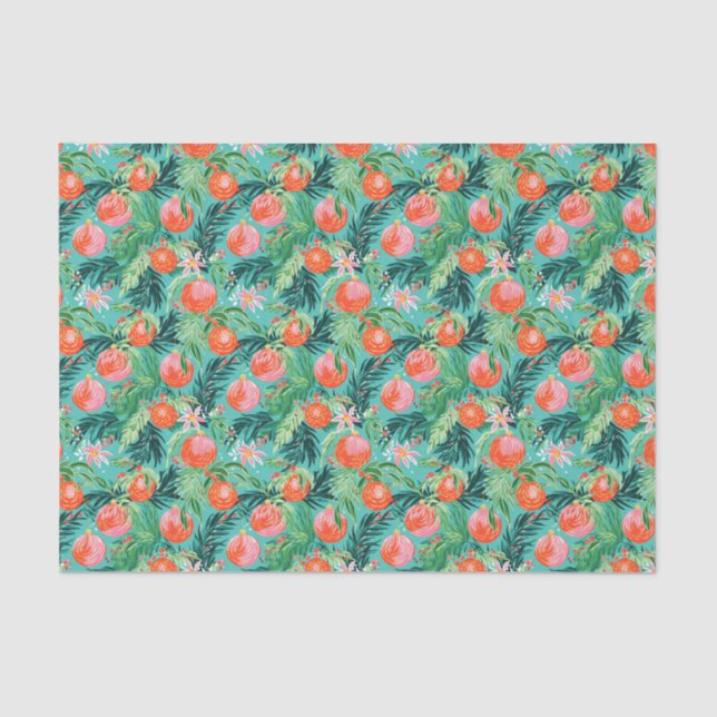 Helle Palm Beach Weihnachtsschmuck Wasserfarbe Seidenpapier (Vorderseite)