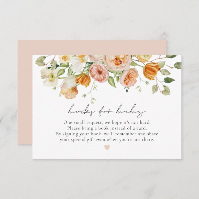 Helle Pastel Floral Girl Duschbücher für Kinder Begleitkarte (Vorne/Hinten)