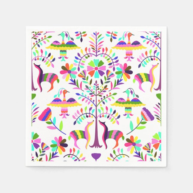 Helle Pastel Otomi Cocktail Napkins Serviette (Vorderseite)
