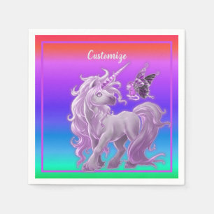 Helle Pastel Rainbow Pink Unicorn Serviette