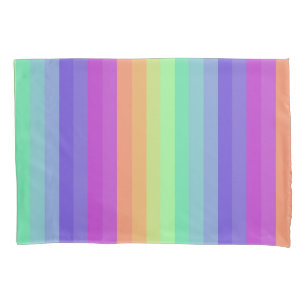 Helle Pastel Rainbow Strip Pillowcase Kissenbezug