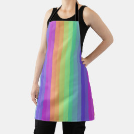Helle Pastel Rainbow Stripe All-over Print Schürze
