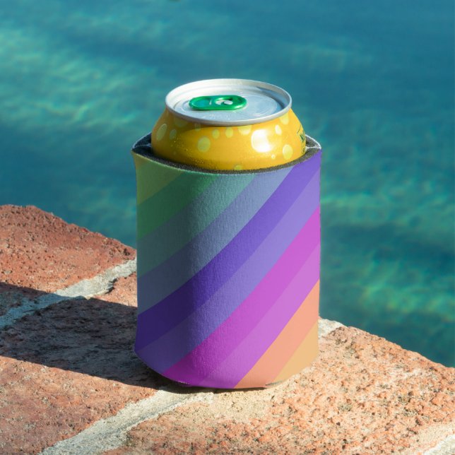 Helle Pastel Rainbow Stripe Cooler Dosenkühler (In Situ Pool)