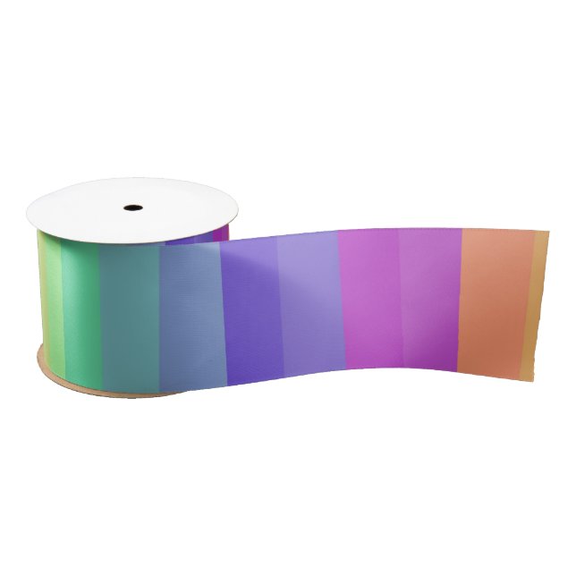 Helle Pastel Rainbow Stripe Ribbon Satinband (Spule)