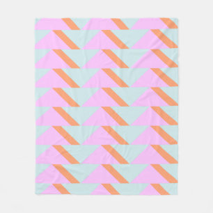 Helle Pastel Retro Geometrisches Muster Pink Aqua Fleecedecke