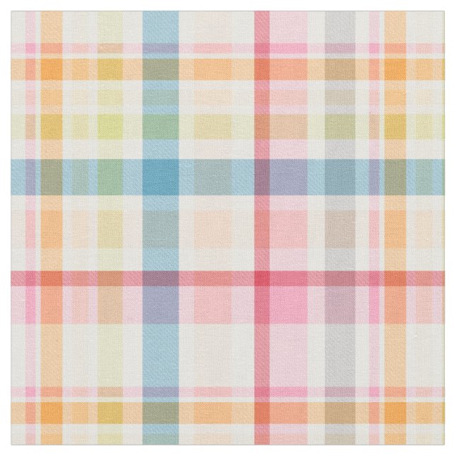 Helle Pastell-Karotierung mehrfarbiges Clan-Tartan Stoff (Nahaufnahme)