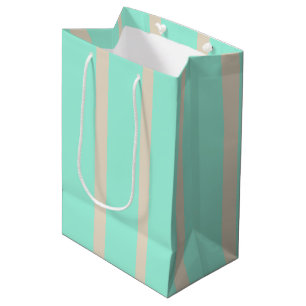 Helle pastellblaue und graue Streifen Mittlere Geschenktüte
