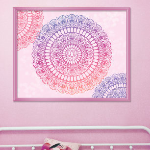 Helle Pastelle Lotus Henna Mandala Print Poster