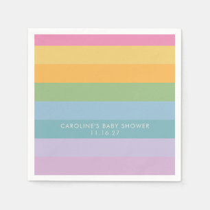 Helle Pastellstreifen Lila Babydusche Serviette