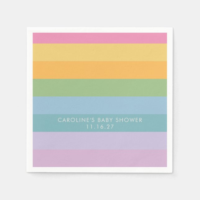Helle Pastellstreifen Lila Babydusche Serviette (Vorderseite)