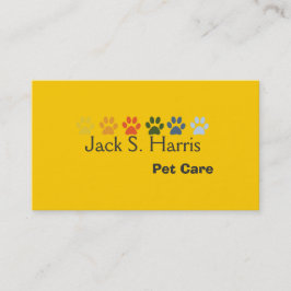Helle Paws farbige Paw Prints Pflege für Haustiere Visitenkarte