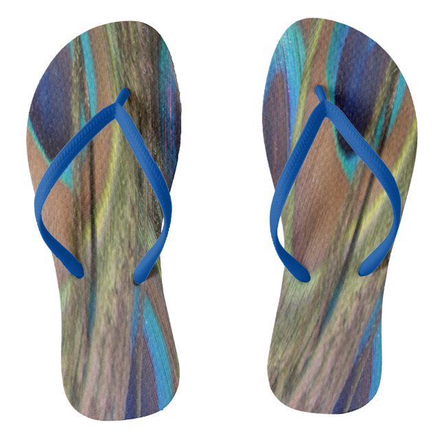 Helle Peacock Feathers Erwachsene Flip Flops (Fußbett)