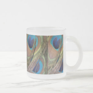 Helle Peacock Feathers Muster Mattierte Glass-Tass Mattglastasse
