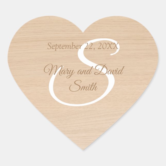 Helle Pine Wood Wedding Sticker (Vorderseite)