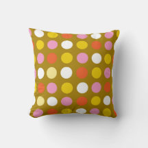 Helle Polka Punkte. Gelb, rosa und orange.